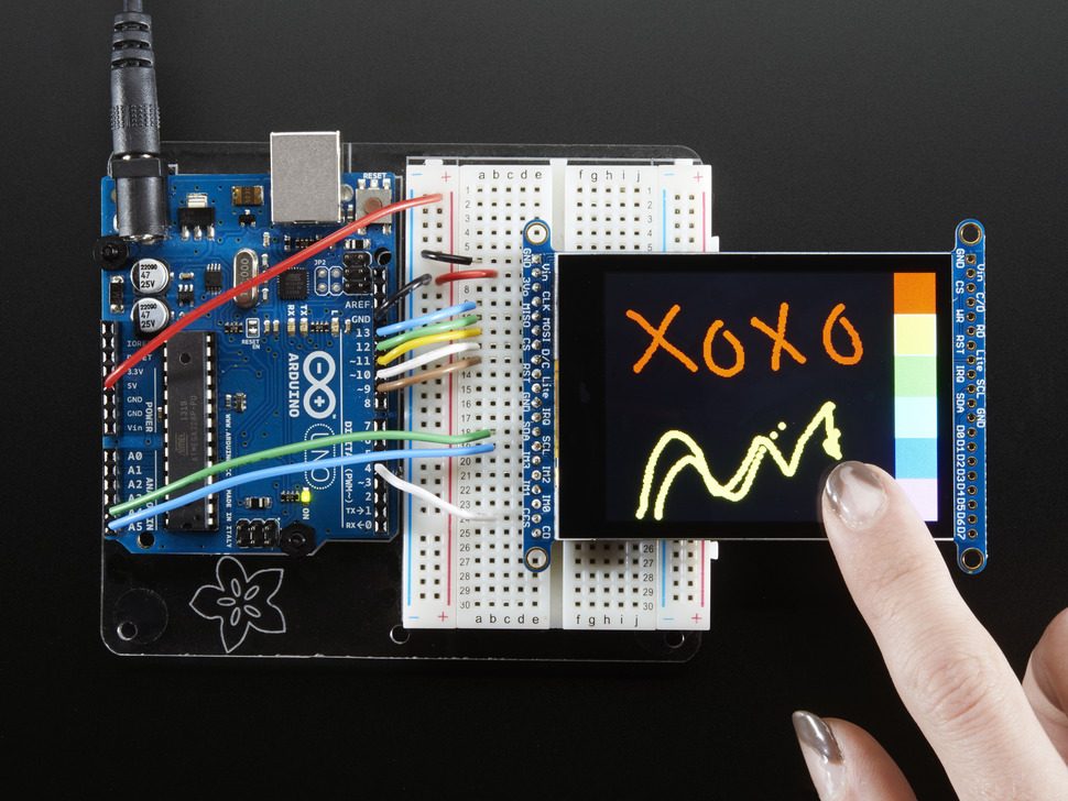 2.8인치 TFT LCD 터치보드 , MicroSD Socket 내장  / 2.8inch TFT LCD with Cap Touch Breakout Board w, MicroSD Socket [2090]