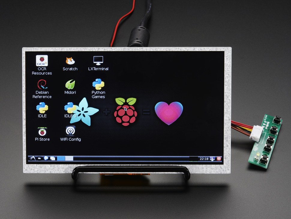 HDMI 4 파이 7 인치 디스플레이 (터치 미지원) Mini Driver 포함 - 800x480 HDMI/HDMI 4 Pi 7 inch Display (no Touch) w, Mini Driver - 800x480 HDMI [1933]