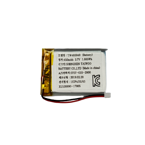 리튬폴리머 배터리 3.7V, 450mAh, KC인증