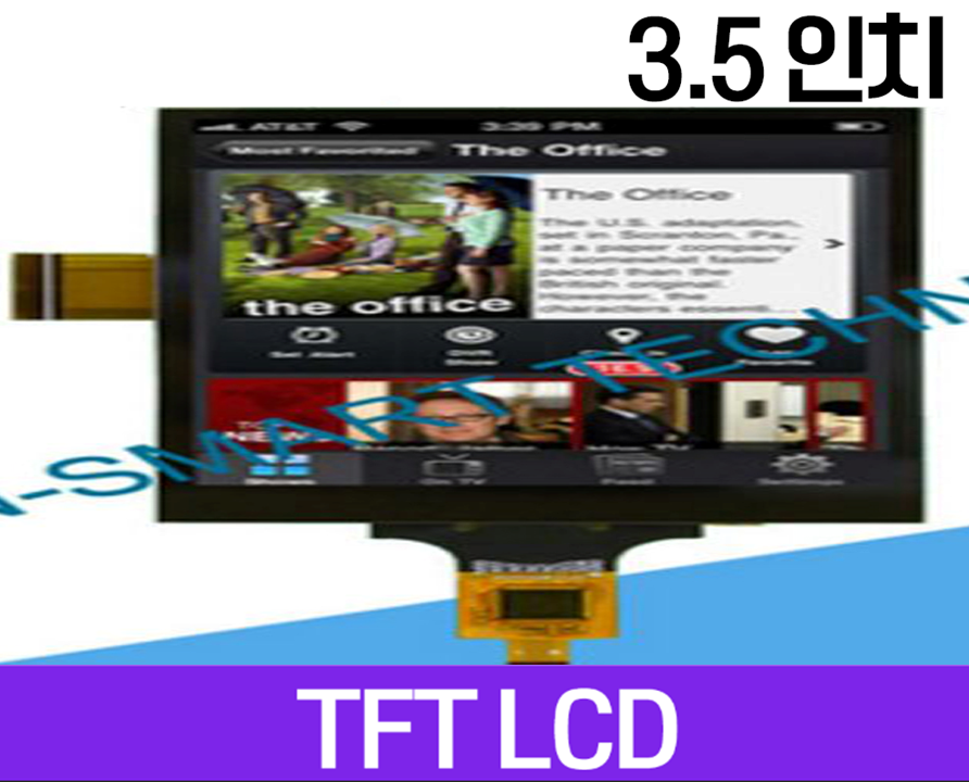 3.5inch 디스플레이 해상도 320 * 480 LCD 크기 : 55.26 * 84.69 * 4mm CTP 터치 I2C 인터페이스가있는 MCU 또는 RGB 인터페이스 유형 WKS35123, FPC