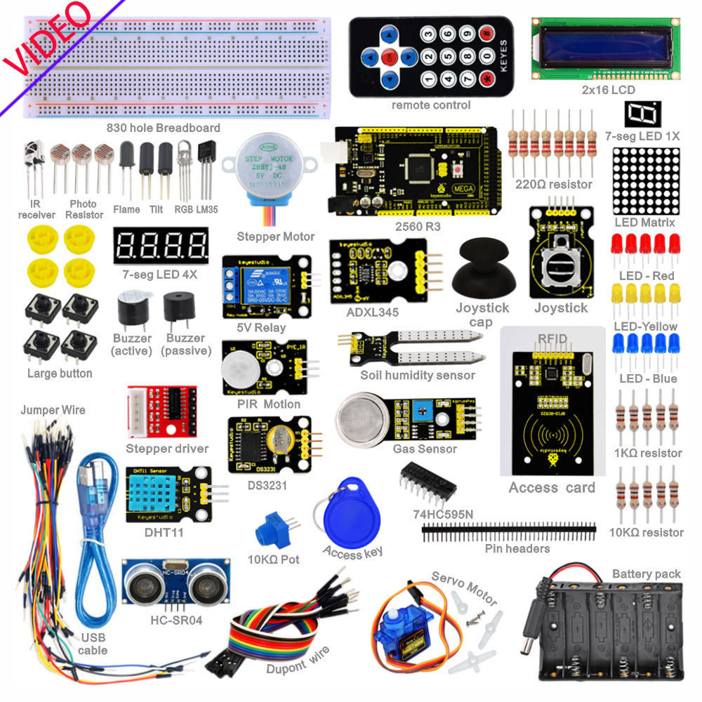 아두이노 1602LCD RFID 릴레이 모터 버저 + PDF mega 2560 슈퍼 스타터 키트