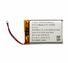 리튬폴리머 배터리 3.7V, 1100mAh, KC인증